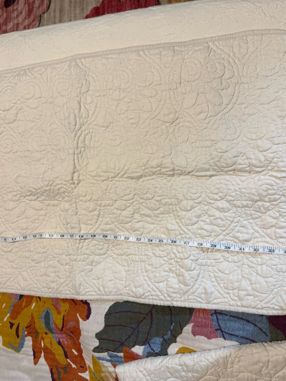 (2) Madison Park OFF White Quilted King Pillow Covers - Picture 4 of 6